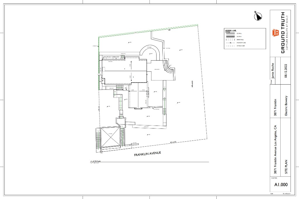 Site plan sample: Franklin Avenue property with title block (opens PDF preview)